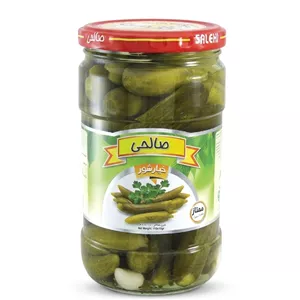 خیارشور سرکه‌ ای پاستوریزه ممتاز صالحی - 650 گرم مجموعه 3 عددی
