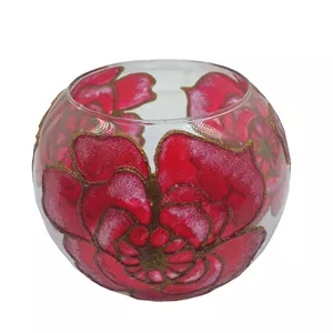 تنگ شیشه ای مدل ویترای طرح گل کد 0017