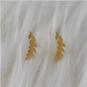 گوشواره زنانه مدل میخی طرح برگ کد 110 