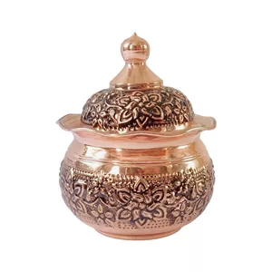 قندان مسی مدل قلم زنی کد ZH445