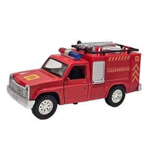 ماکت ماشین بازی ناب سل مدل نیسان آتش نشانی آژیردار فلزی عقب کش کد Nissan Fire Truck with Siren