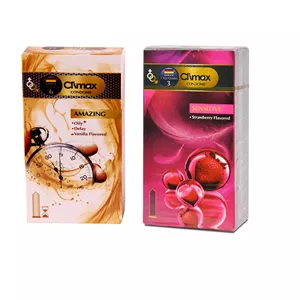 کاندوم کلایمکس مدل AMAZING بسته 12 عددی به همراه کاندوم کلایمکس مدل Sensitive  بسته 12 عددی 