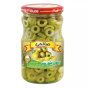 زیتون شور سبز پاستوریزه اسلایس صالحی - 650 گرم مجموعه 4 عددی