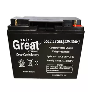 باتری UPS با ولتاژ 12 ولت و شدت جریان 18 آمپرساعت گریت سولار مدل 12V18AH