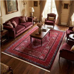 فرش ماشینی 1200 شانه فرش آرمانی زمینه لاکی حاشیه لاکی مدل 1263