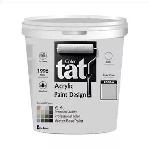 رنگ طوسی روشن نیمه مات اکرولیک تات کد 2500-n2 حجم 1لیتر