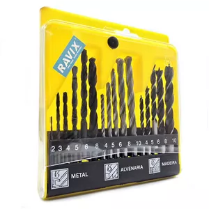 مته راویکس مخصوص چوب و آهن و دیوار  مدل  -16PCS-METAL-ALVENARIA-MADEIRA مجموعه 16 عددی 