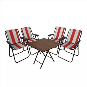 میز و صندلی سفری میزیمو مدل 2 تیکه تاشو کد 2341 مجموعه 5 عددی