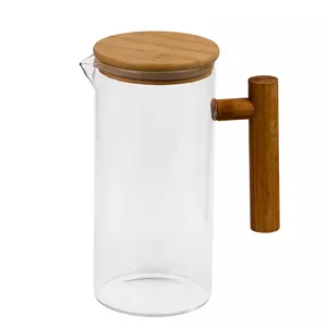 پارچ آب مدل گرد دسته چوبی گنجایش 1 لیتر