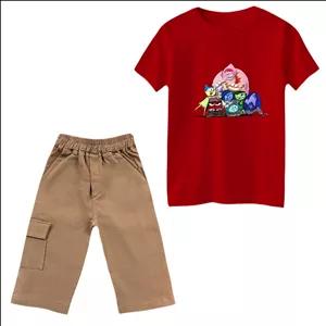 ست تی‌شرت و شلوارک دخترانه مدل انیمیشن درون و بیرون کد 11