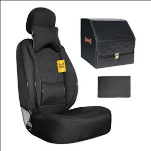 روکش صندلی خودرو سوشیانت مدل AUDI مناسب برای تیبا دو و کوئیک به همراه پشت گردنی و باکس صندوق و دورفرمان