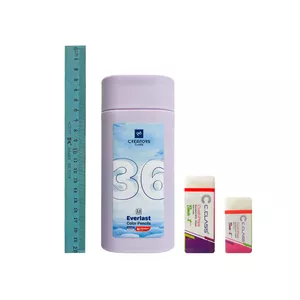 مداد رنگی 36 رنگ سی کلاس کریتورز مدل everlast طرح اتودی به همراه پاک کن و خط کش چوبی بسته 39 عددی