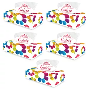 دستمال کاغذی 150 برگ گلریز مدل فلاور بسته 5 عددی