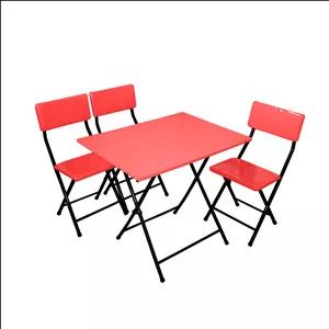 میز و صندلی سفری تاشو 3 نفره میزیمو کد 10207 مجموعه 4 عددی