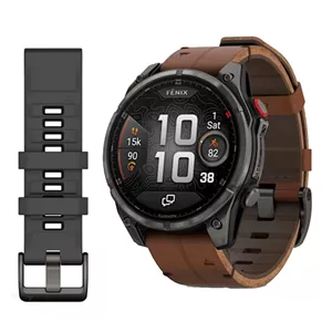 ساعت هوشمند 51 میلی‌متری گارمین مدل Fenix 8 Pro با بند چرمی به همراه بند سیلیکونی