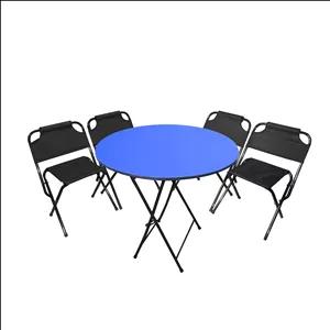 میز و صندلی سفری میزیمو مدل برزنتی پشتدار کد 7898 مجموعه 5 عددی