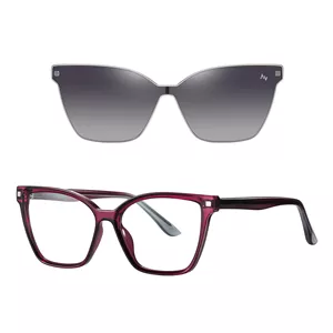 فریم عینک طبی آلبرت وگ مدل CG7802C640-P115 Polarized Double Switch به همراه کاور آفتابی