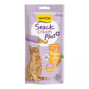 بستنی گربه عقیم شده جیم کت مدل Snack Cream Sterilised Plus طعم مرغ و هویج وزن 90 گرم