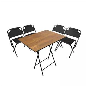 میز و صندلی سفری میزیمو مدل برزنتی پشتدار کد 10391 مجموعه 5 عددی