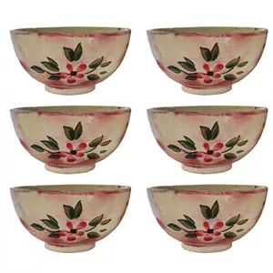 کاسه سفالی مدل رنگین کمان مجموعه 6 عددی