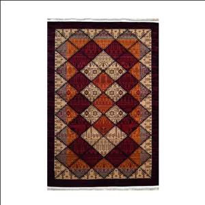 فرش ماشینی 320 شانه فرش سهند زمینه عنابی حاشیه لاکی مدل F811.0L