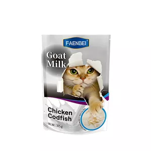 پوچ گربه بالغ فنبی مدل Goat Milk طعم مرغ و ماهی کاد وزن 85 گرم