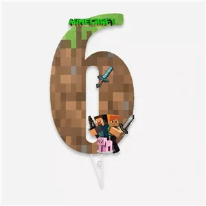 تاپر تولد مدل Minecraft مجموعه 6 عددی