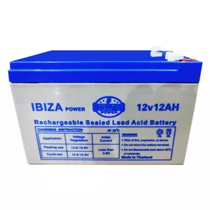 باتری UPS با ولتاژ 12 ولت و شدت جریان 12 آمپرساعت ایبیزا مدل IBZ 12-12