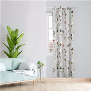 پرده طرح گل بهاری مدل مخمل پانچی کد 1498 z سایز 140x200 سانتی متر