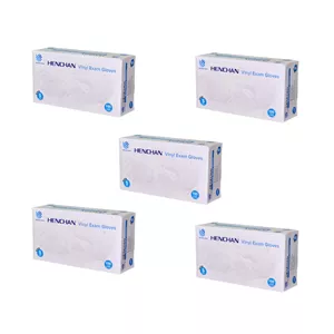 دستکش وینیل غیر پودری مدل هنچان05 سایز کوچک (S) بسته 5 عددی