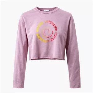 کراپ بلوز آستین بلند یقه گرد زنانه مدل 76