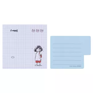 کاغذ یاداشت چسب دار ژیبو مدل  bluma note_60  سایز 7.5*7.5 سانتی متر بسته 2 عددی