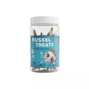 تشویقی گربه راسل مدل چیپس طعم ماهی کلیکا وزن 100 گرمی