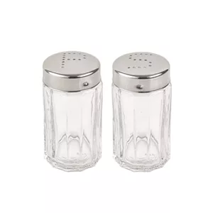 نمک پاش لیمون مدل شیشه ای شیاردار کد HS2409 مجموعه 2 عددی