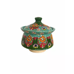 قندان مینا کاری سفالی مدل گل دار 