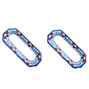 دیس کباب چینی میبدمروارید مدل شطرنجی کد KABAB بسته 2عددی