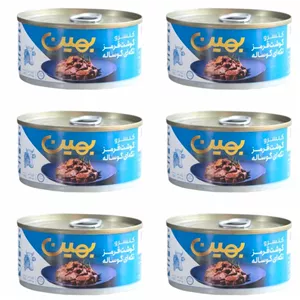 کنسرو گوشت قرمز تکه ای گوساله بهین  - 180 گرم بسته 6 عددی