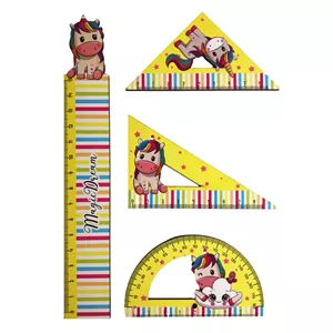 ست خط کش طرح یونیکورن مجموعه 4 عددی