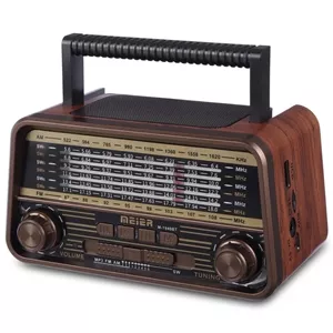 رادیو مایر 8 باند FM، AM، SW، MW و TV با قابلیت بلوتوث و AUX مدل M-1939BT، باطری خور و برق مستقیم 5 وات