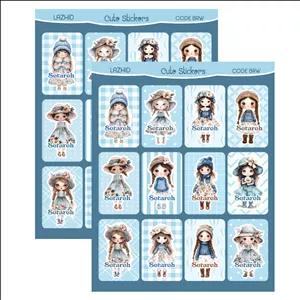 برچسب لاژید مدل اسم ستاره طرح دختر کارتونی بسته 2 عددی