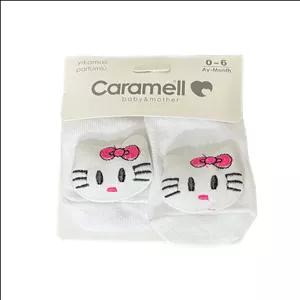 جوراب نوزادی کارامل مدل Hello kitty0/6