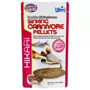 غذای ماهی آکوایوم هیکاری مدلSinking Carnivore Pellets وزن 74 گرم