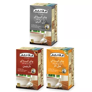 چای سیاه کیسه ای هل دار و دارچین و ارل گری فان تایم سه بسته 25 عددی