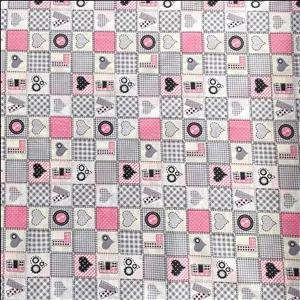 پارچه ملحفه عرض 2 متر مدل لاو 11129 رنگ صورتی