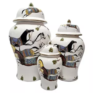 بانکه مدل جینجر جار طرح اسب هرمس کد 385 مجموعه 3 عددی