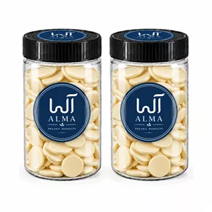 شکلات سکه ای سفید آلما - 600 گرم بسته 2 عددی 