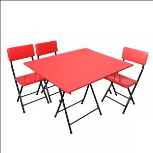 میز و صندلی سفری تاشو 3 نفره میزیمو کد 1737 مجموعه 4 عددی