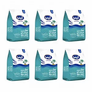 نمک دریایی خوراکی کیمیا  - 1000 گرم مجموعه 6 عددی