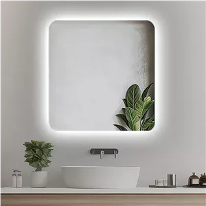 آینه سرویس بهداشتی آزالیا مدل بک لایت نوردار مربع MSBC6060 سایز 60*60 سانتی متر
