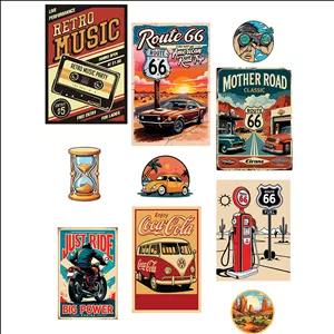 استیکر لپ تاپ طرح ماشین بازی کلاسیک کد 1300 مجموعه 10 عددی 